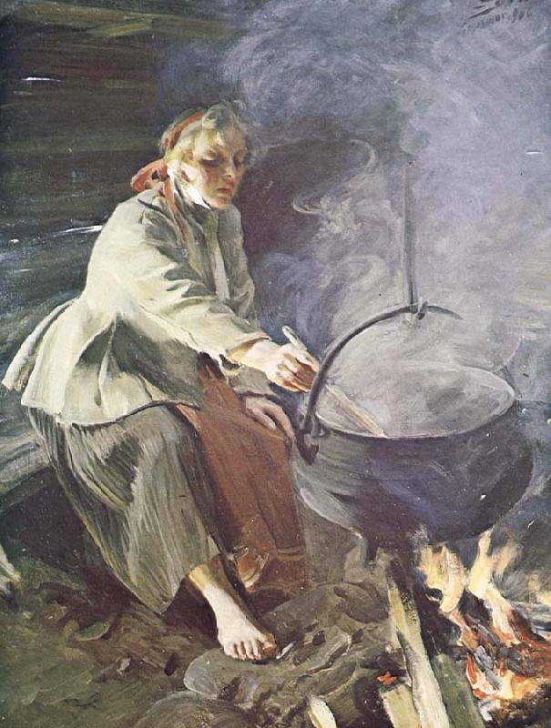Anders Zorn i eidhuset oil painting image